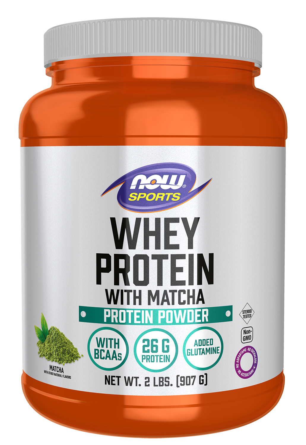 Whey Protein with Matcha Powder - 2 lbs. Bottle Front