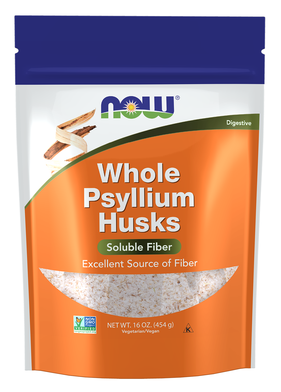 Psyllium Husks, Whole - 16 oz. Bag Front