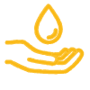 hand with drop above icon