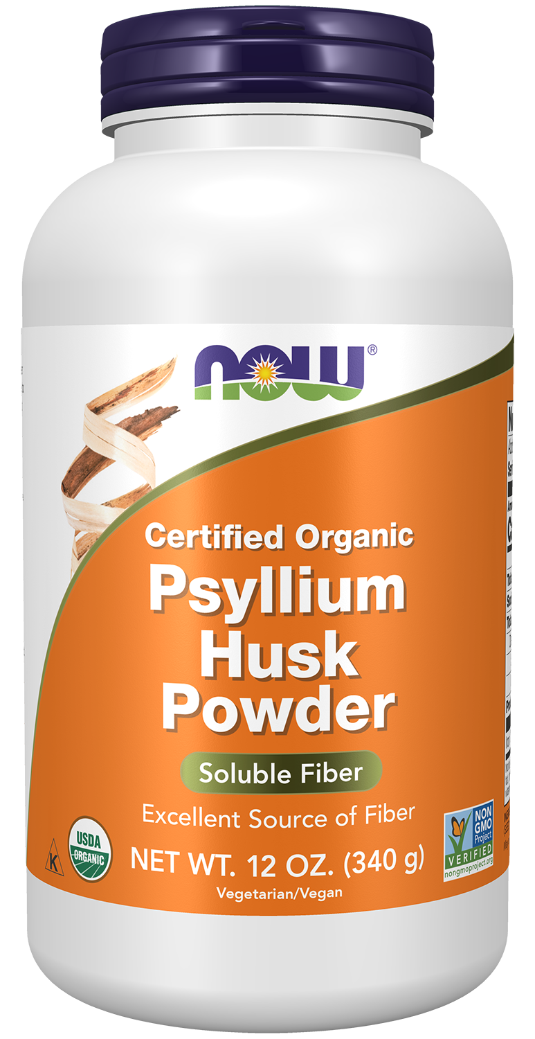 Psyllium Husk Powder, Organic - 12 oz. Bottle Front