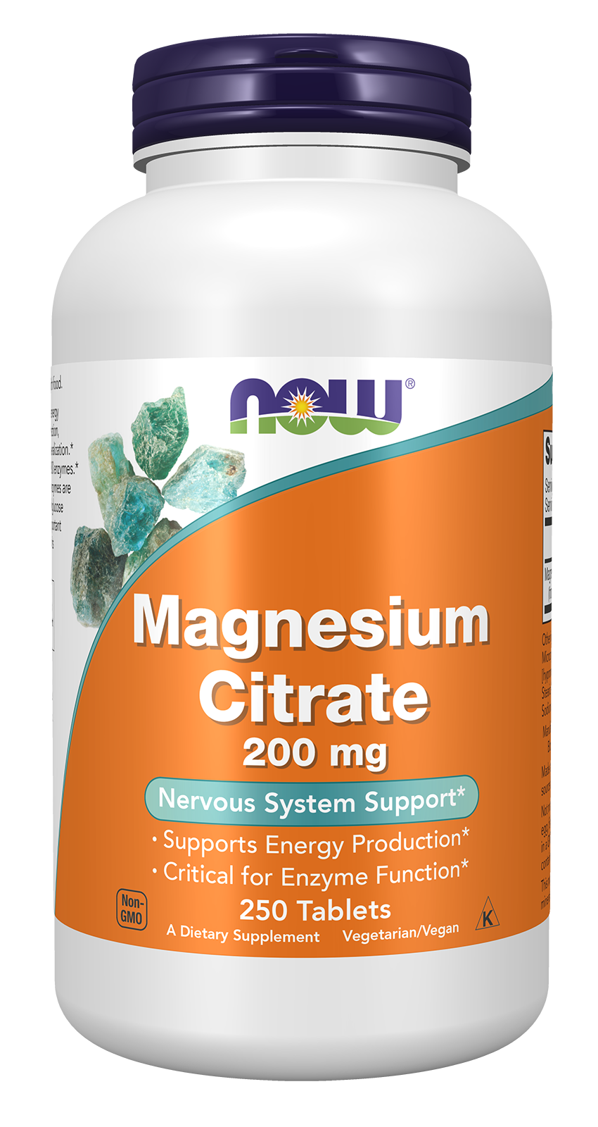 Magnesium Citrate 200 mg - 250 Tablets Bottle Front