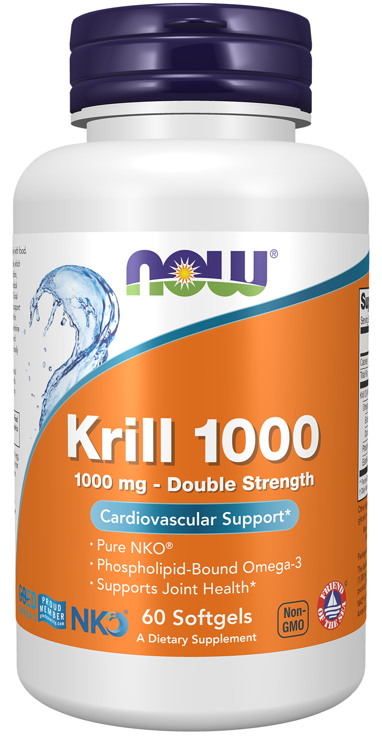 Krill, Double Strength 1000 mg Softgels Bottle Front