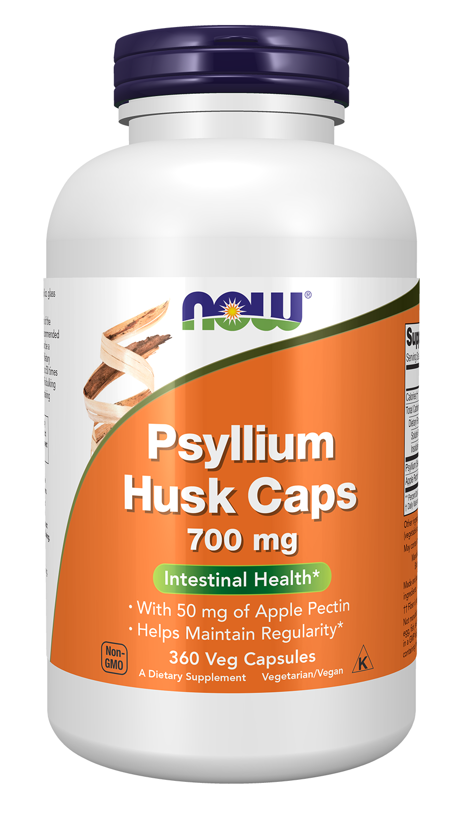 Psyllium Husk 700 mg Veg Capsules Bottle Front