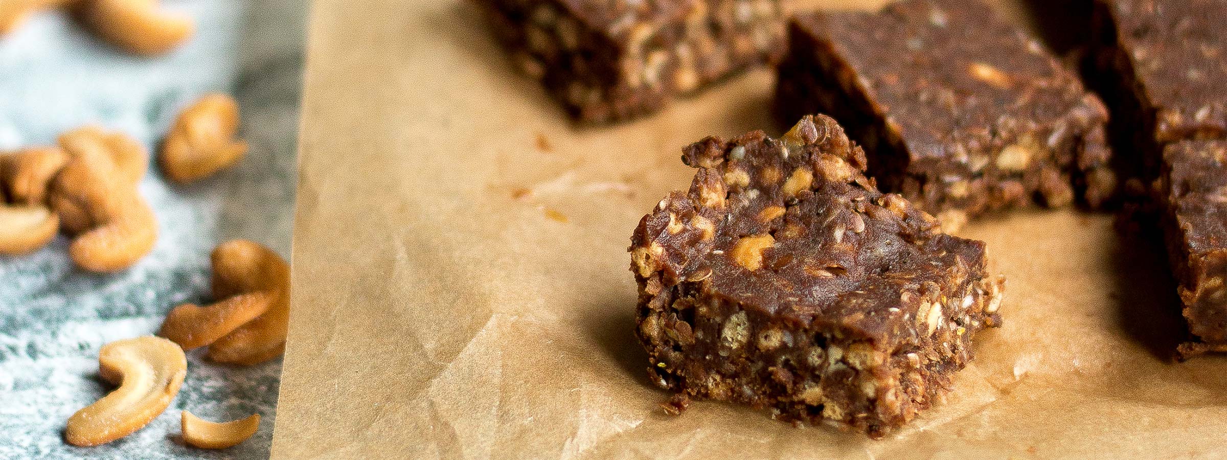 choc peanut butter protein bars hero