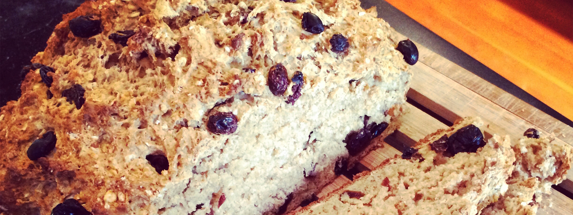 A loaf of Hearty Irish Soda Bread on a counter