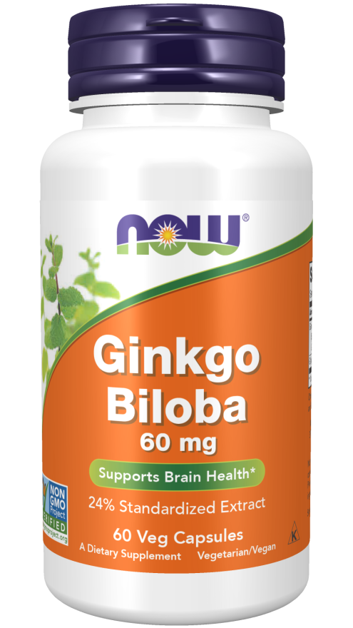 Ginkgo Biloba Supplement | 60 Mg Veg Capsules | NOW