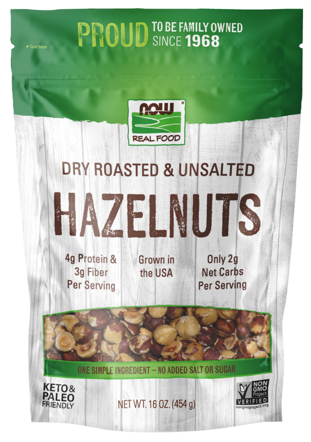 Hazelnuts, Dry Roasted & Unsalted - 16 oz. Bag Front