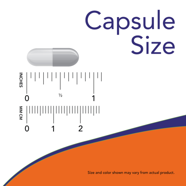 5-HTP 50 mg - 30 Veg Capsules Size Ruler