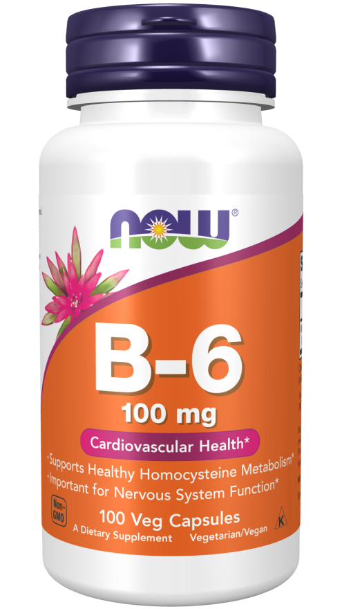 Vitamin B 6 | 100 Mg Veg Capsules | NOW Supplements