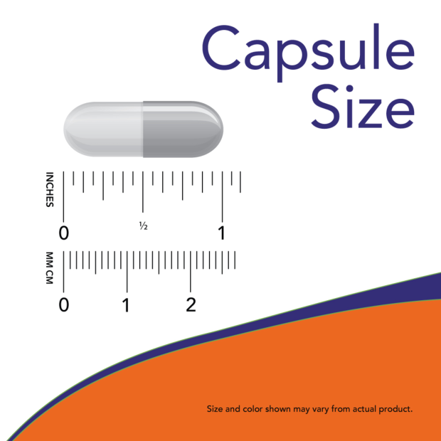 Choline & Inositol 500 mg - 100 Veg Capsules size chart 1 inch