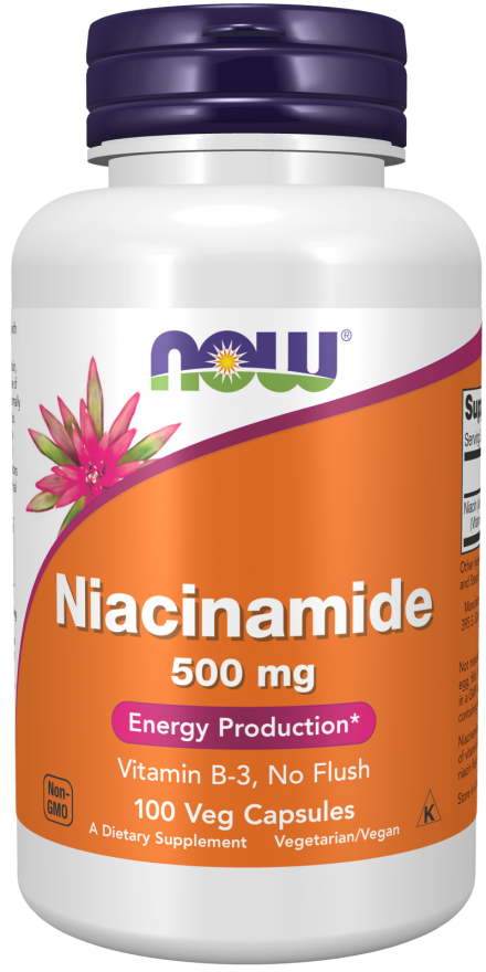 Niacinamide Supplement | (B-3) 500 Mg Veg Capsules | NOW