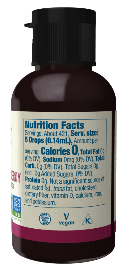 BetterStevia® Liquid, Pomegranate Blueberry - 2 fl. oz. Bottle Right