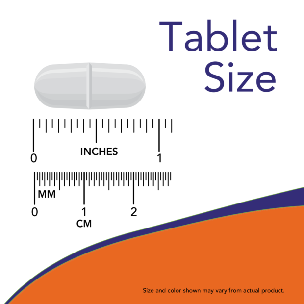 Calcium & Magnesium - 100 Tablets Size Chart .8 inch