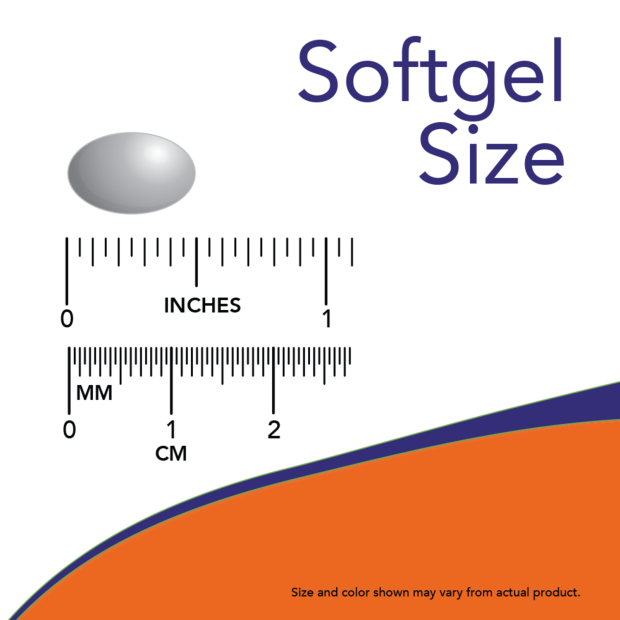 Garlic Oil 1500 mg - 100 Softgels Size Chart .5 inch