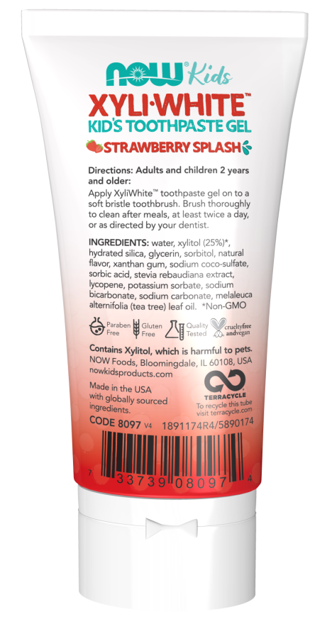 Xyliwhite™ Strawberry Splash Toothpaste Gel for Kids - 3 oz. Tube Back