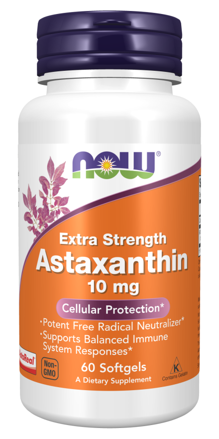 Astaxanthin, Extra Strength 10 mg - 60 Softgels Bottle Front