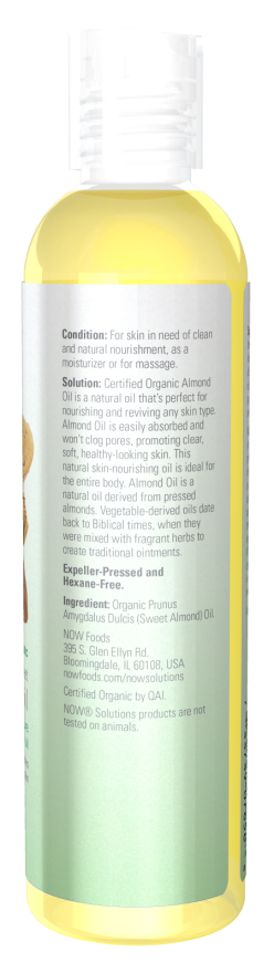 Sweet Almond Oil, Organic - 8 fl. oz. Bottle Right