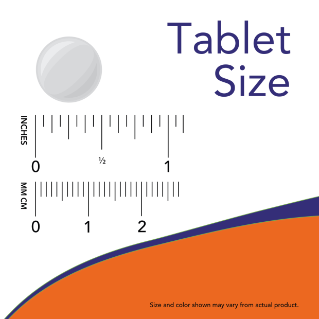 Chlorella 500 mg, Organic - 200 Tablets Size Chart .5 inch