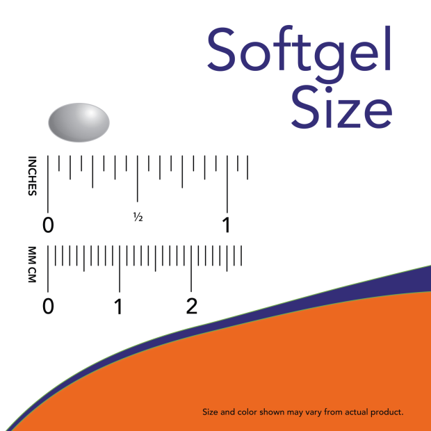 Lutein 10 mg - 60 Softgels Size Chart .375 inch