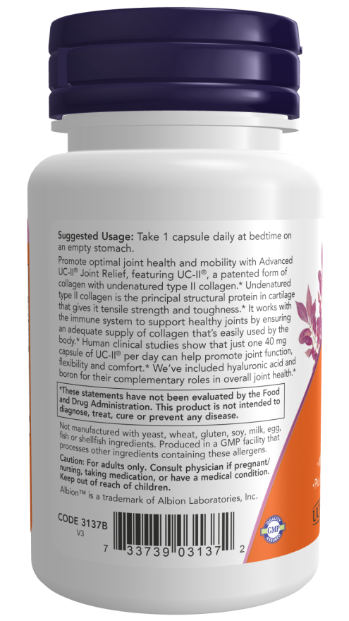 UC-II Advanced Joint Relief Veg Capsules | Buy Now | NOW Foods