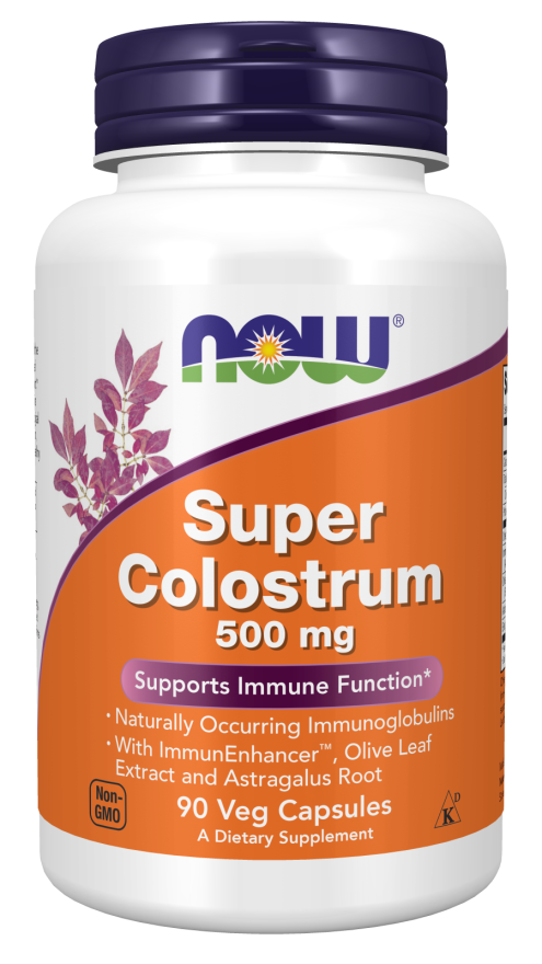 Super Colostrum 500 mg - 90 Veg Capsules Bottle Front