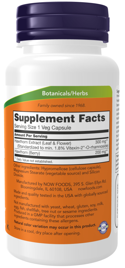Hawthorn Extract 300 mg - 90 Veg Capsules Bottle Right