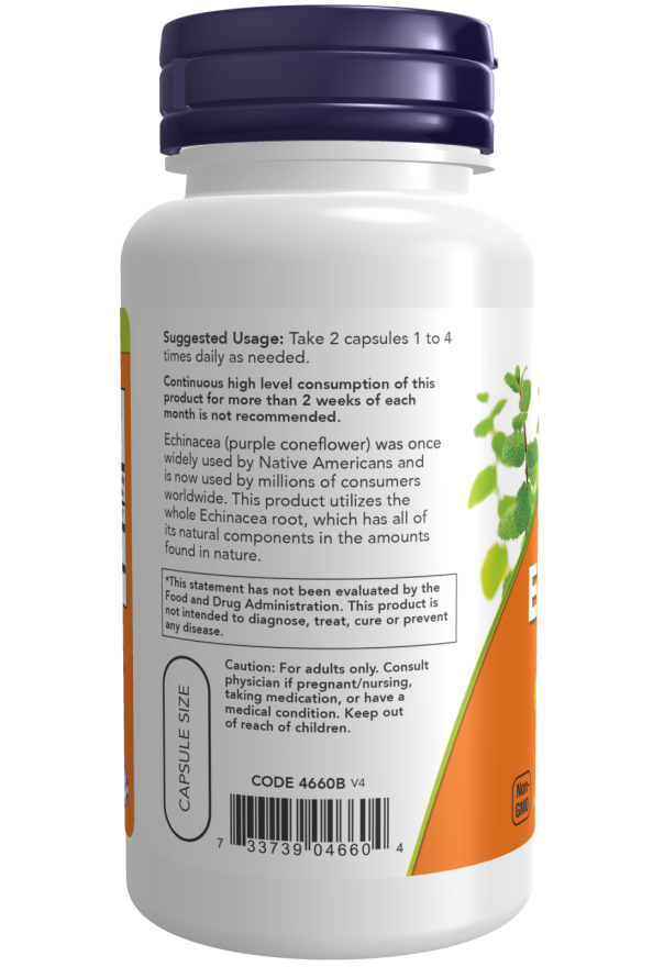 Echinacea 400 mg - 100 Veg Capsules Bottle Left