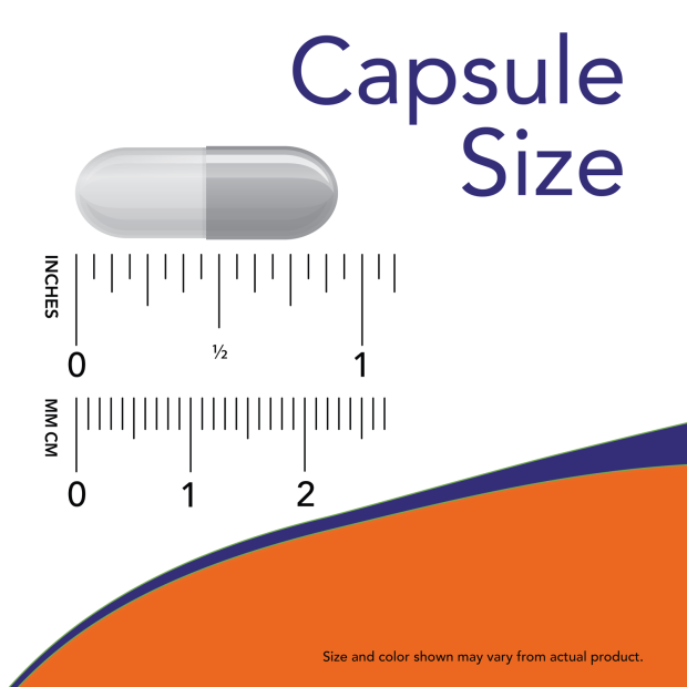 Hawthorn Berry 540 mg - 100 Veg Capsules Size Chart .875 inch