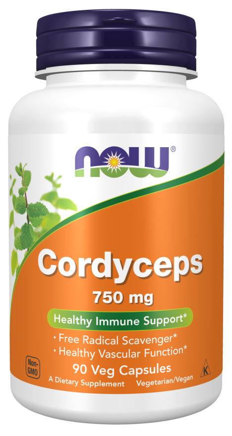 Cordyceps 750 mg - 90 Veg Capsules Bottle Front