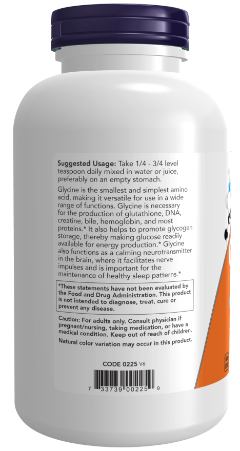 NOW Supplements, Glycine Pure Powder, Promotes Restful Sleep*  Neurotransmitter Support* 1-Pound