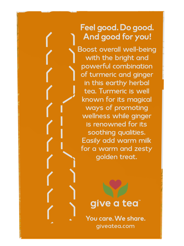Turmeric Ginger Tea, Organic - 24 Tea Bags Box Left