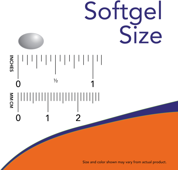 Vitamin A 10,000 IU - 100 Softgels Size Chart .4 inch