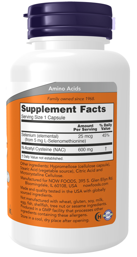 NAC 600 Mg | Shop Capsules Here | NOW Supplements