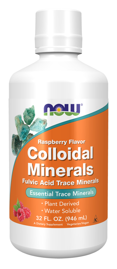 Colloidal Minerals, Natural Raspberry Flavor Liquid - 32 fl. oz. Bottle Front