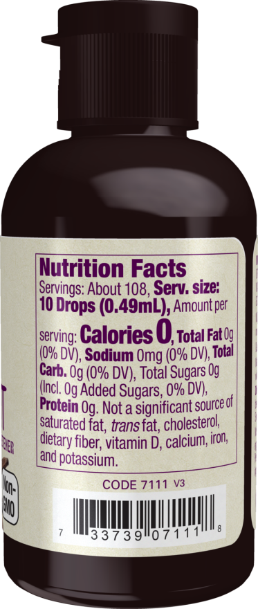 Monk Fruit Vanilla Liquid, Organic - 1.8 fl. oz. Bottle Right