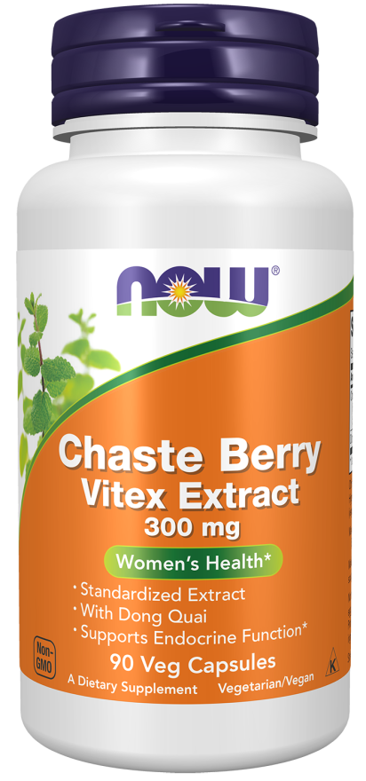 Chaste Berry Vitex Extract 300 mg - 90 Veg Capsules Bottle Front