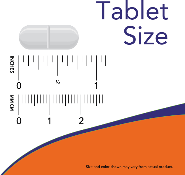 Niacin 500 mg - 250 Tablets size chart .75 inch