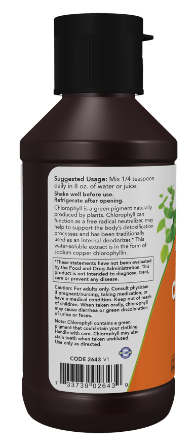 Chlorophyll, Extra Strength Unflavored Liquid - 4 fl. oz. bottle left