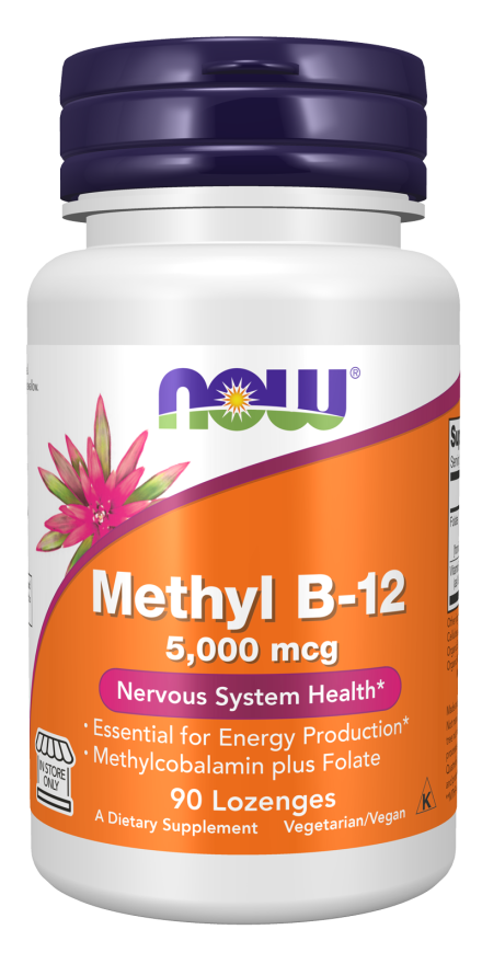 Methyl B-12 5,000 mcg - 90 Lozenges Bottle Front