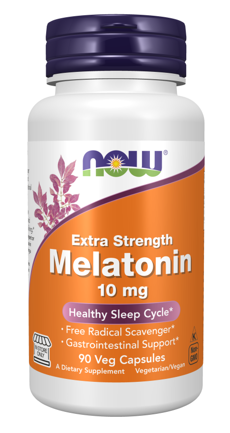 Melatonin, Extra Strength 10 mg - 90 Veg Capsules bottle front