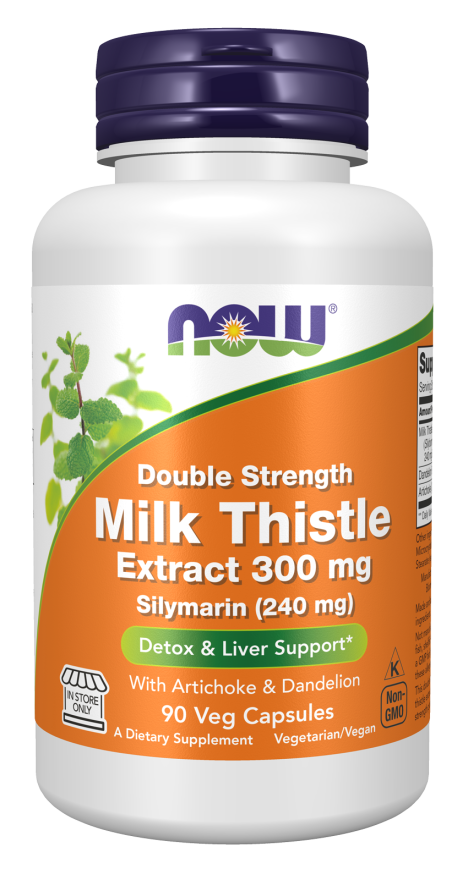Milk Thistle Extract, Double Strength 300 mg - 90 Veg Capsules Bottle Front