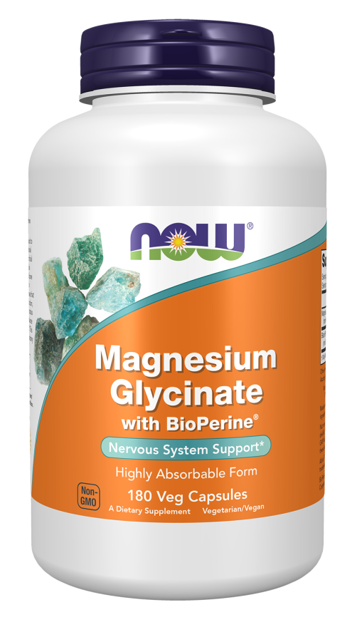 Magnesium Glycinate with BioPerine® - 180 Veg Capsules Bottle Front