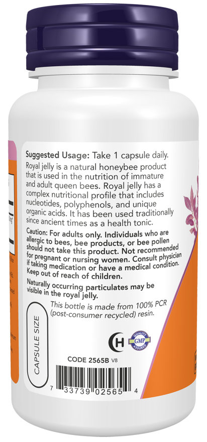 Royal Jelly - 60 Veg Capsules Bottle Left