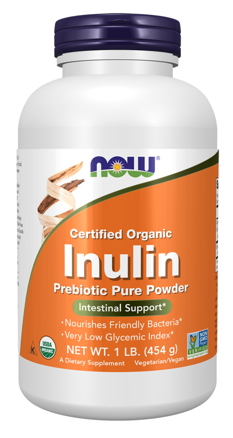 Inulin Prebiotic Pure Powder, Organic - 1 lb. Bottle Front