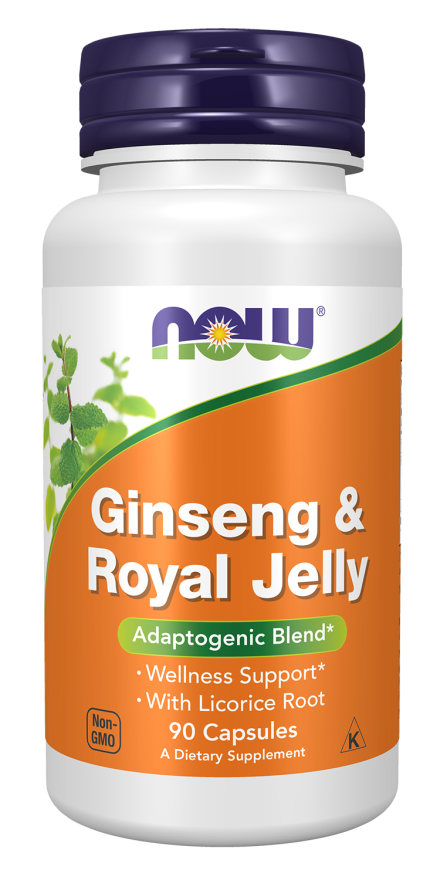 Ginseng & Royal Jelly - 90 Veg Capsules Bottle Front