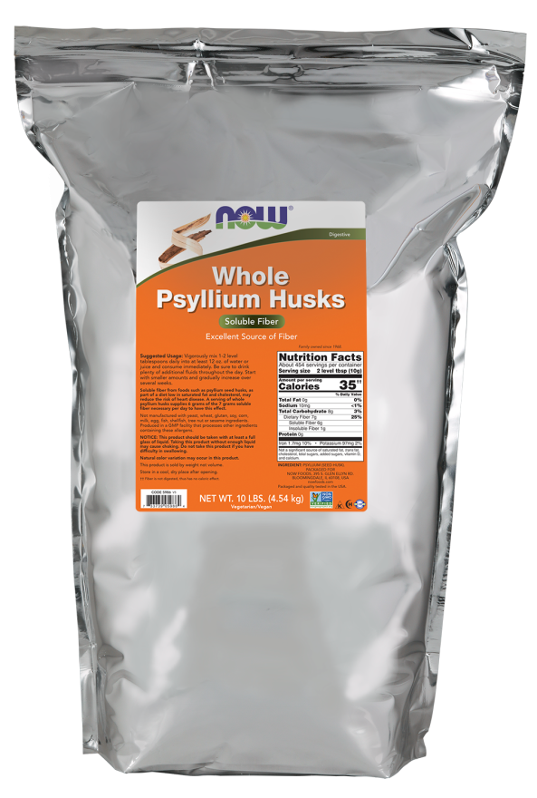 Psyllium Husks, Whole - 160 oz. (10 lbs.) Bag Front