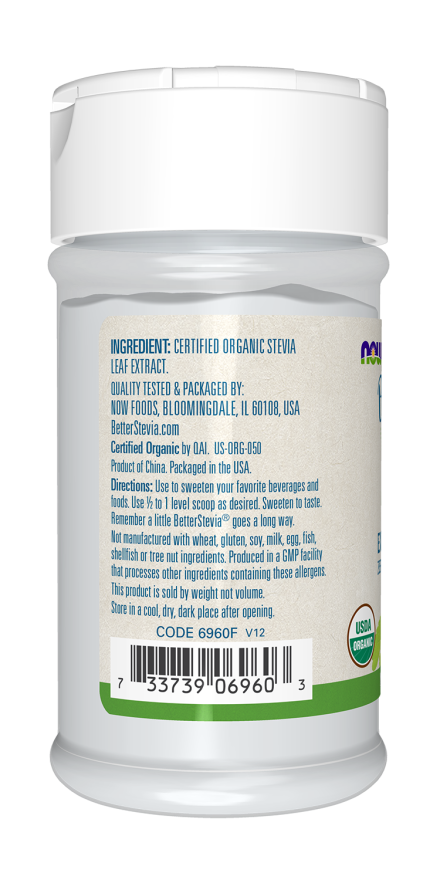 BetterStevia® Extract Powder, Organic - 1 oz. Bottle left