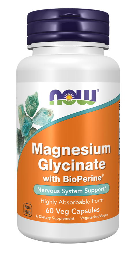 Magnesium Glycinate with BioPerine® - 60 Veg Capsules Bottle front