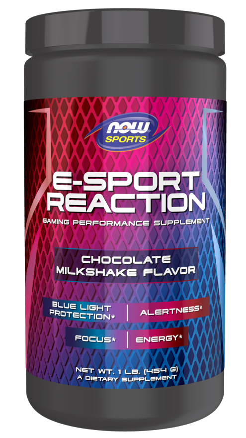 E-Sports Reaction, Chocolate Milkshake Flavor Powder - 1 lb. Bottle Front
