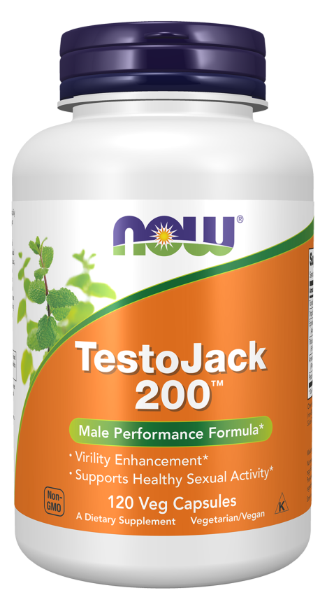 TestoJack 200™ - 120 Veg Capsules Bottle Front